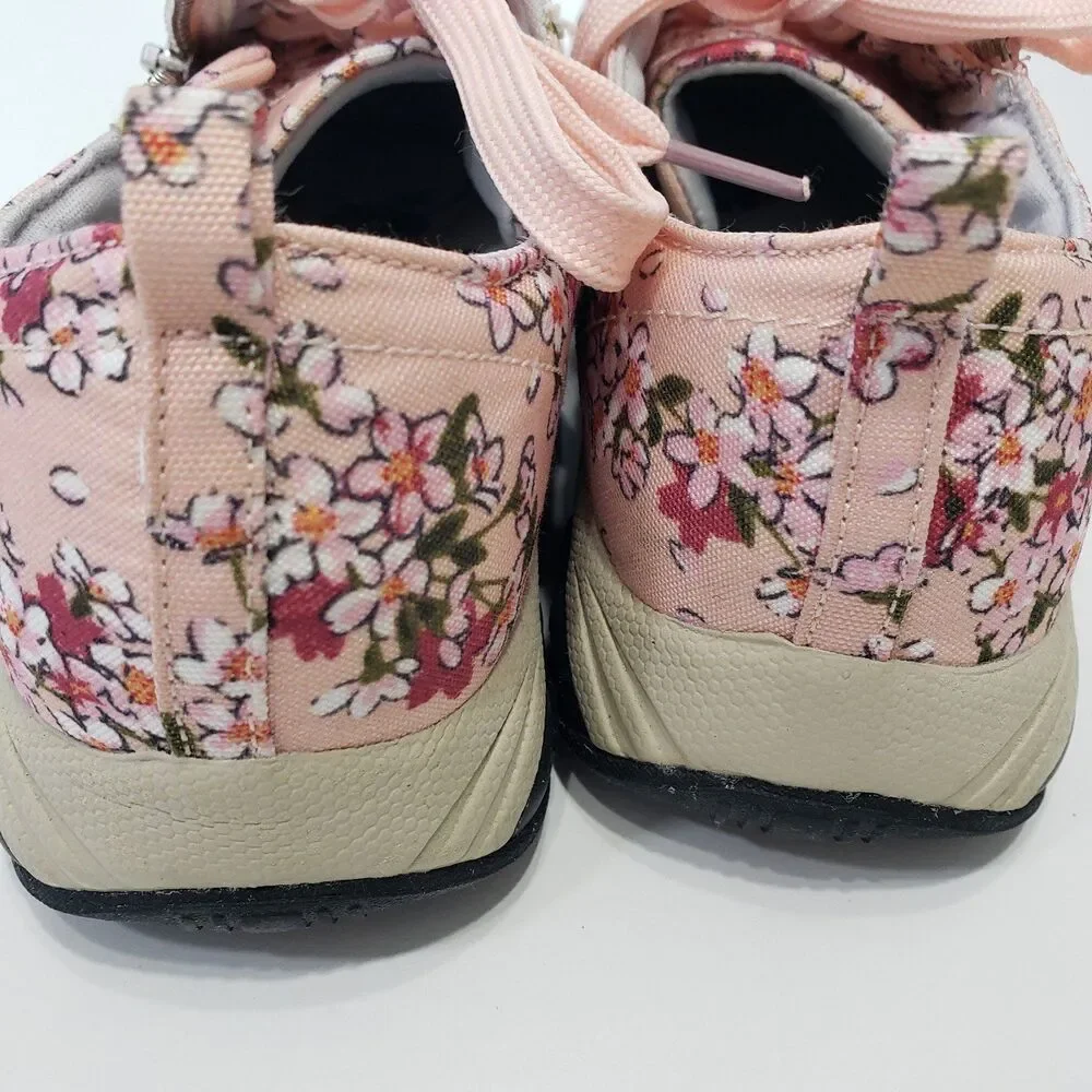 Therafit Floral Athletic Shoes Size 8 Women Pink Zip Cute Comfort - Picture 8 of 9